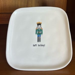 Rae Dunn - “Happy Holidays” - Green Nutcracker Plate